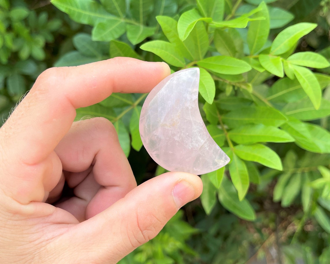 Rose Quartz Crystal Moon