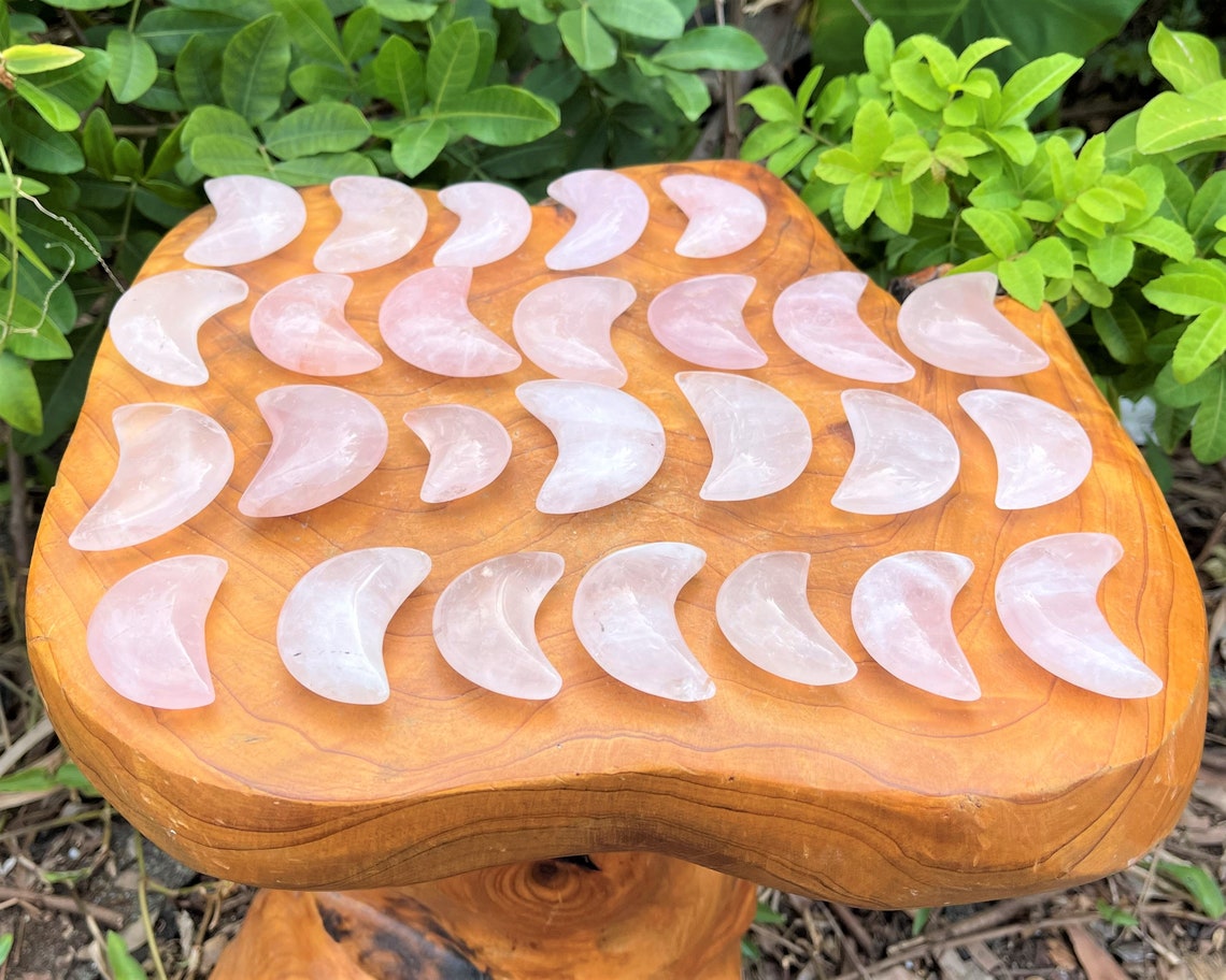 Rose Quartz Crystal Moon