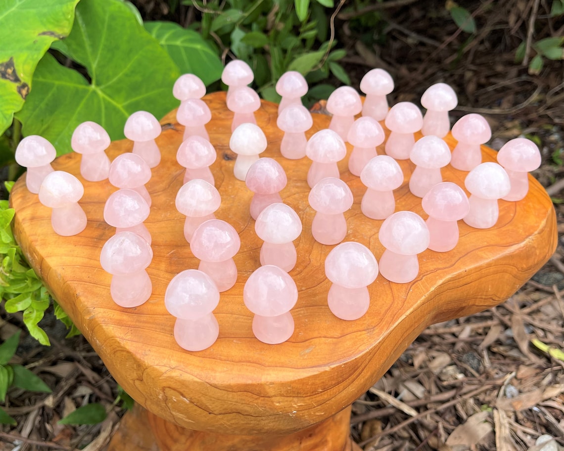 Rose Quartz Crystal Mushrooms