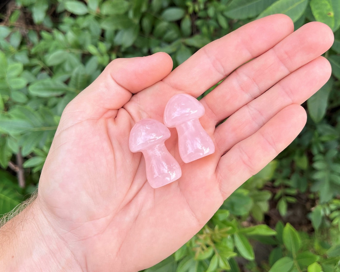 Rose Quartz Crystal Mushrooms