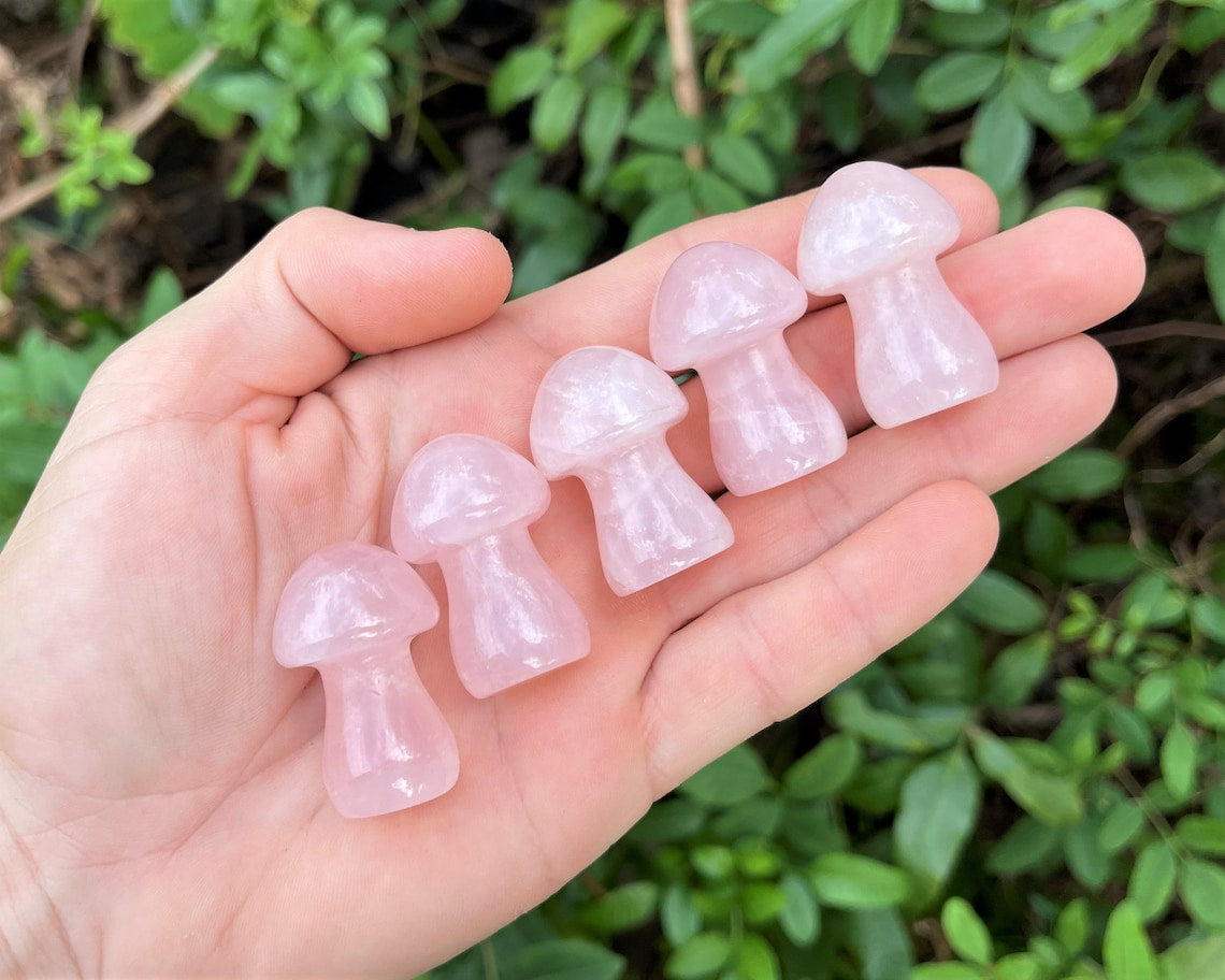 Rose Quartz Crystal Mushrooms