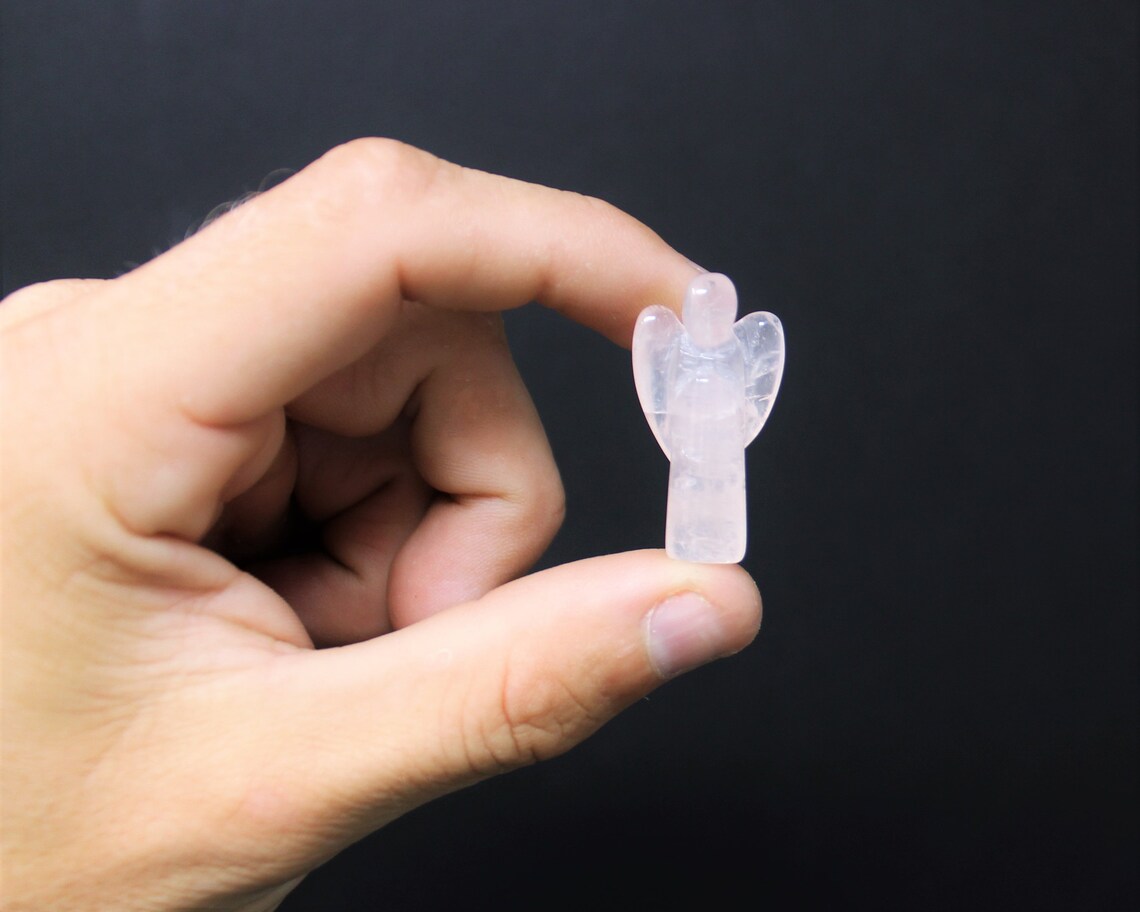 Rose Quartz Crystal Pocket Angel