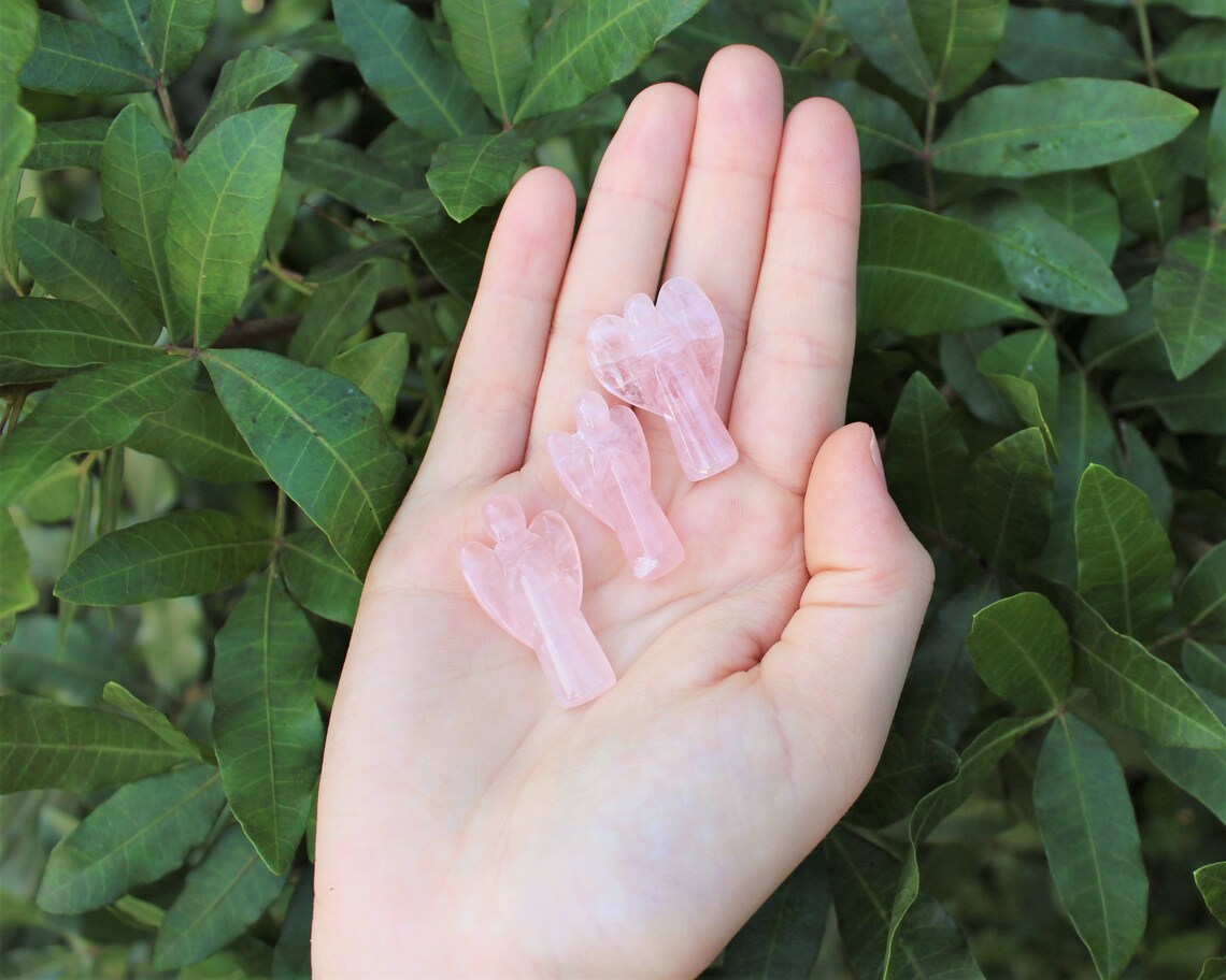 Rose Quartz Crystal Pocket Angel