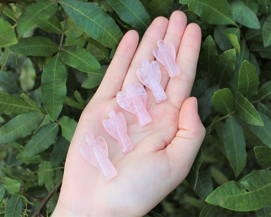 Rose Quartz Crystal Pocket Angel