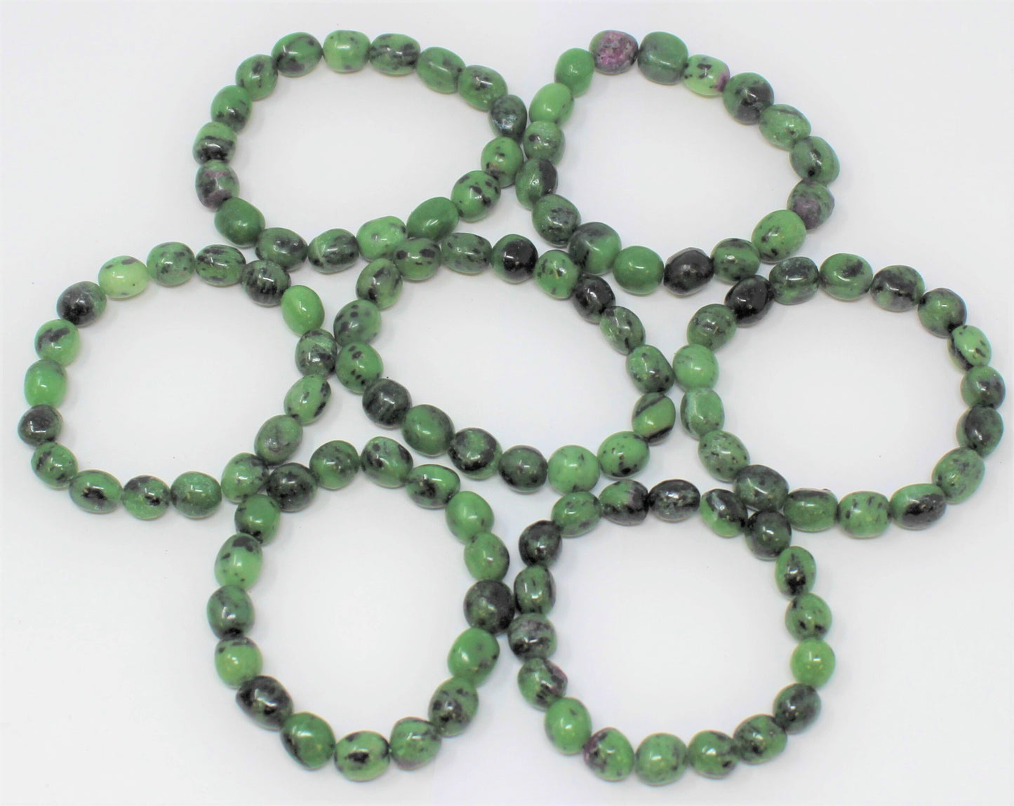Ruby Zoisite Tumbled Gemstone Bracelet