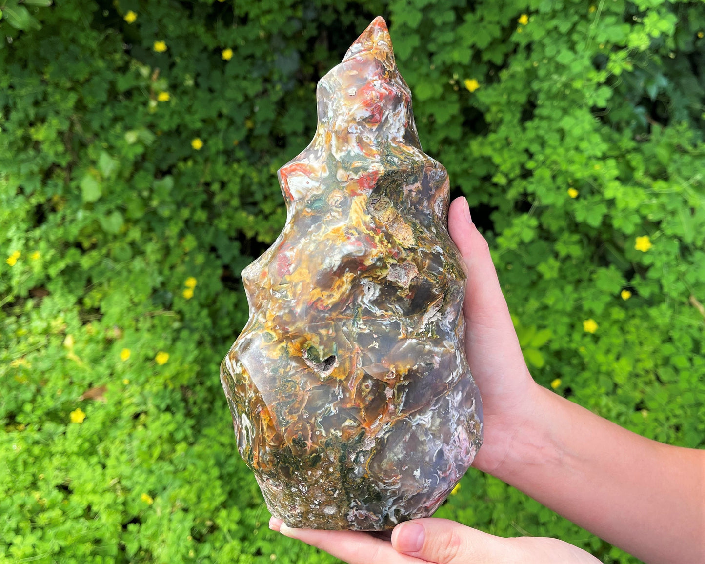 Sea Jasper Crystal Flame