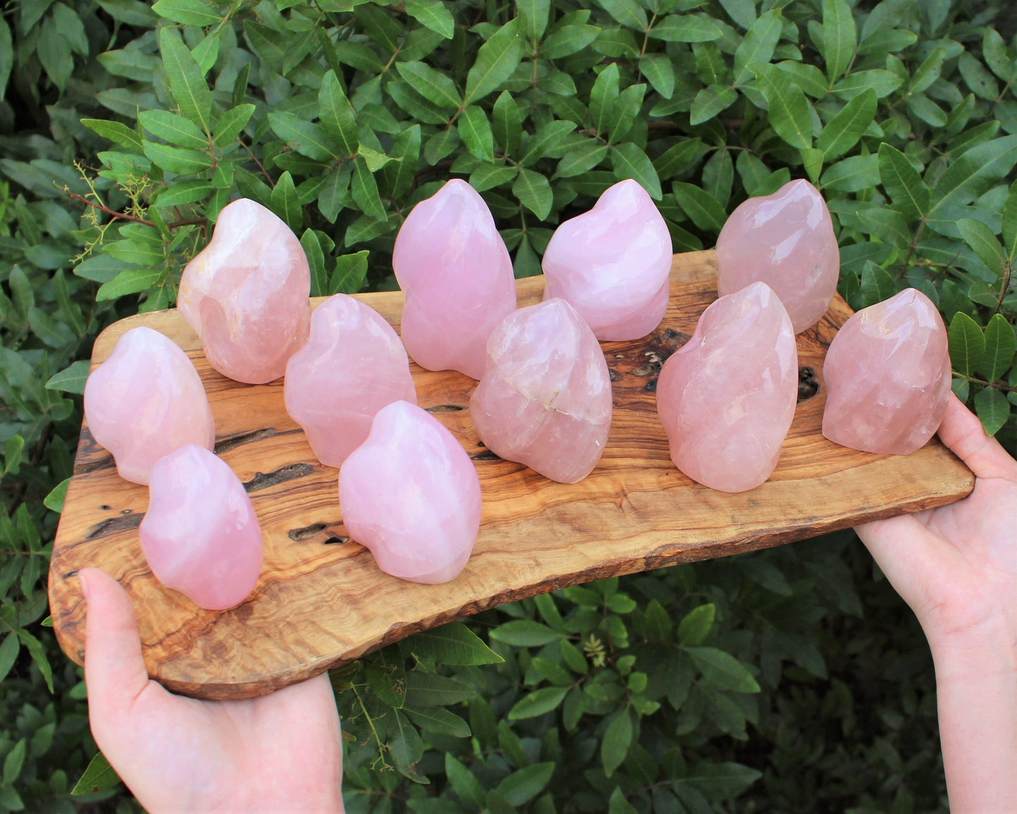 Standing Polished Rose Quartz Flame