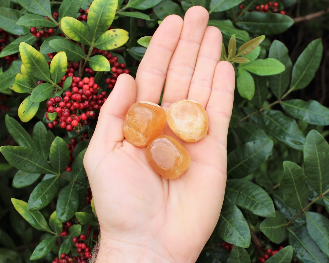 Tumbled Honey Calcite Stones