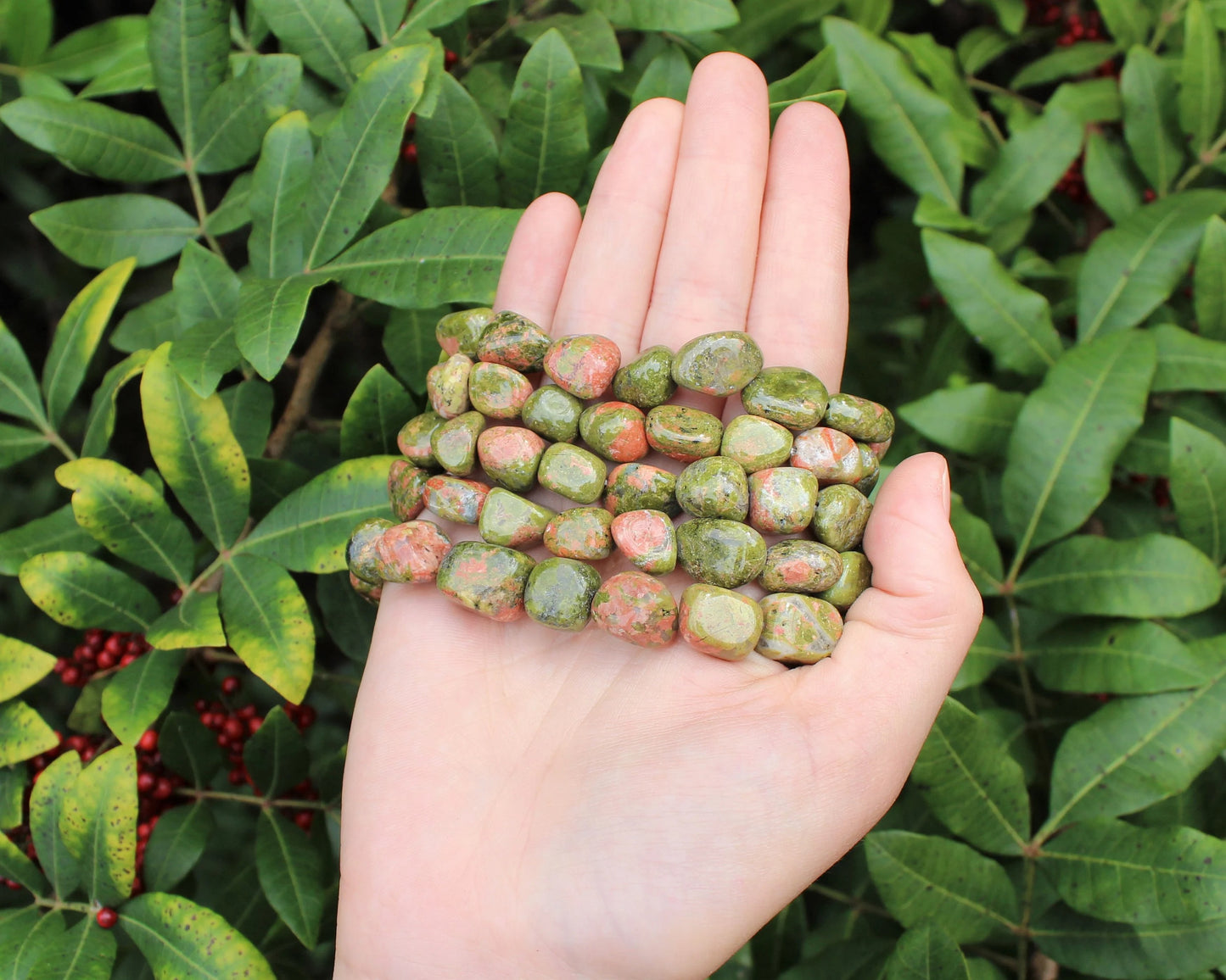 Unakite Tumbled Gemstone Bracelet
