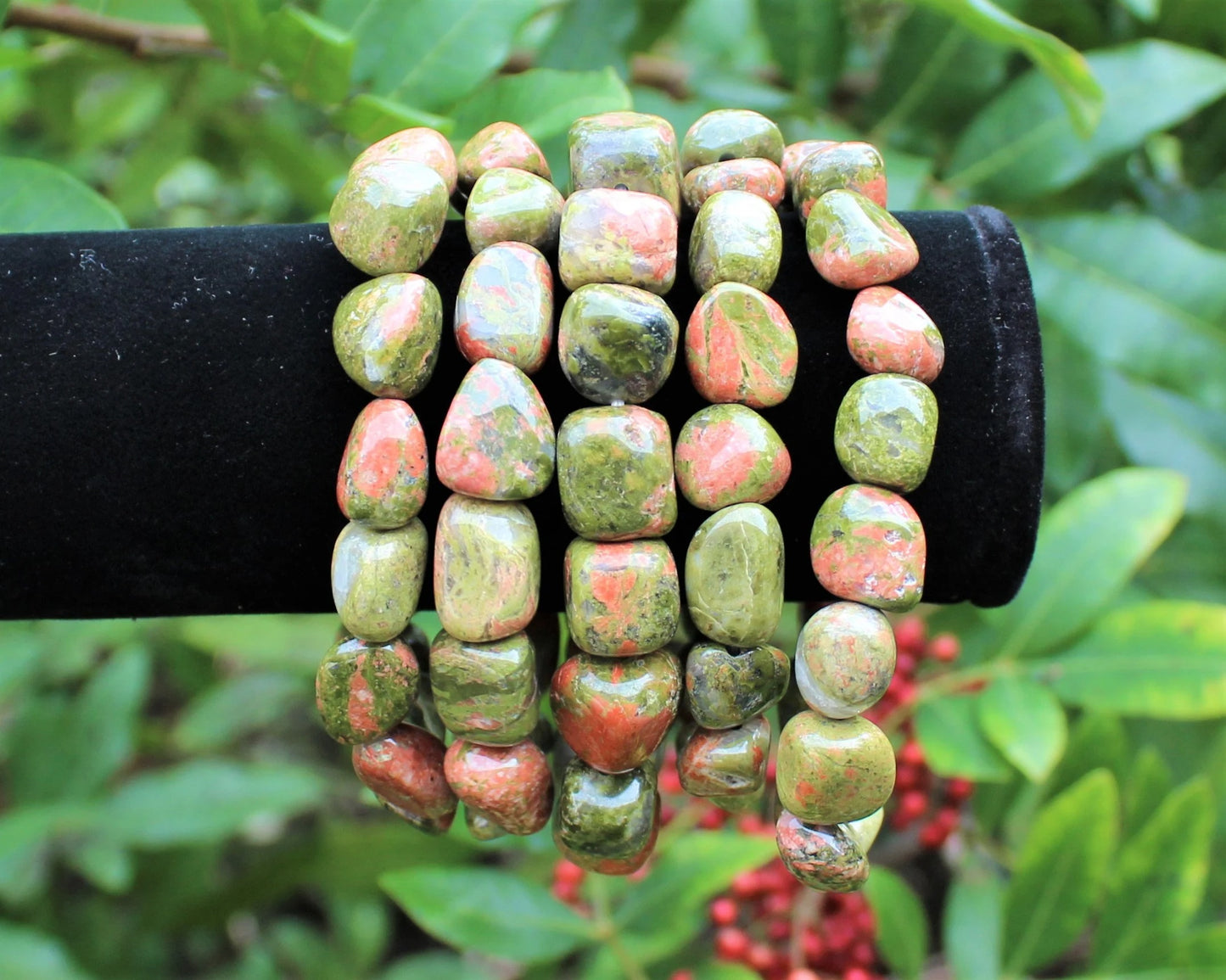 Unakite Tumbled Gemstone Bracelet