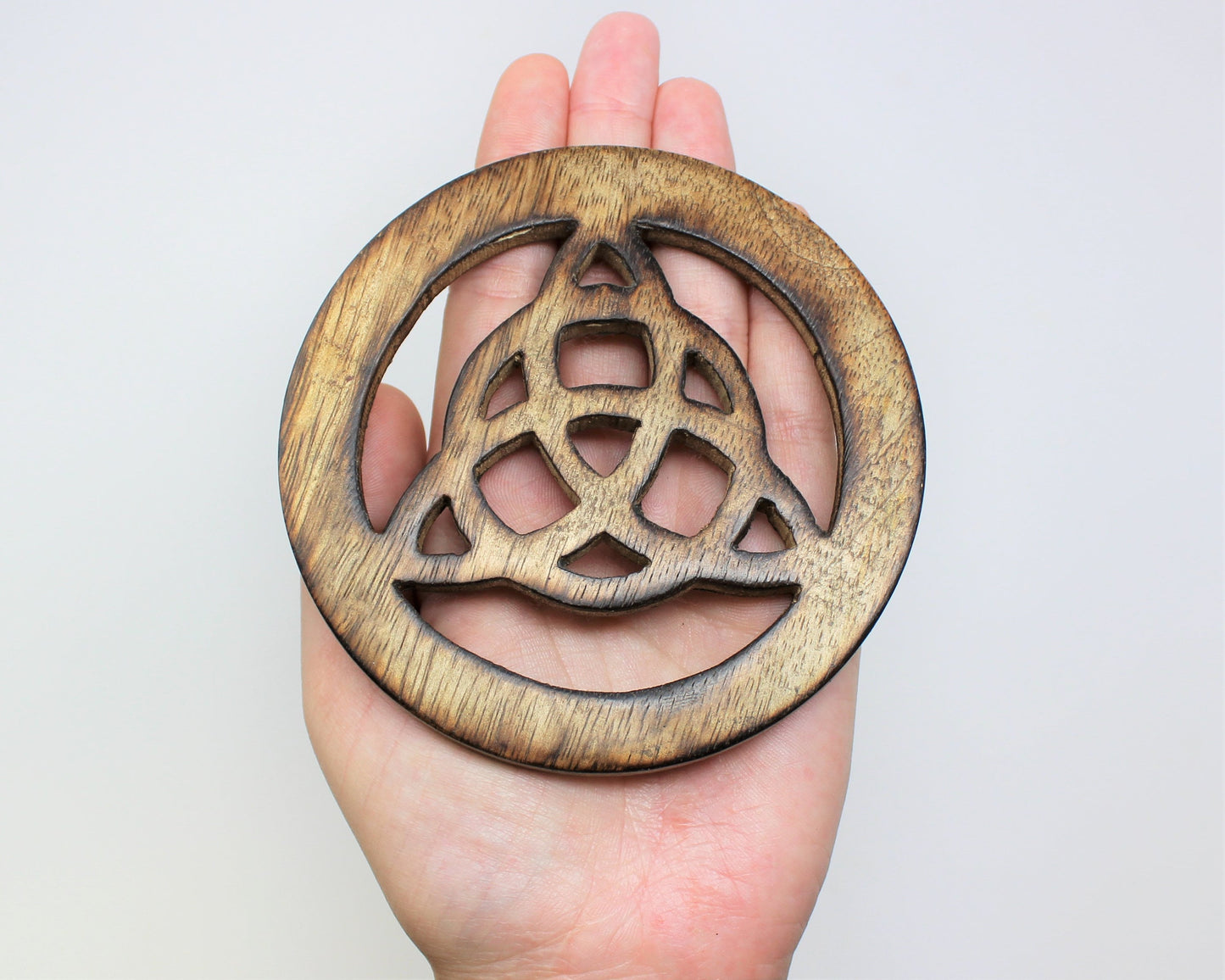 Wood Triquetra Altar Tile