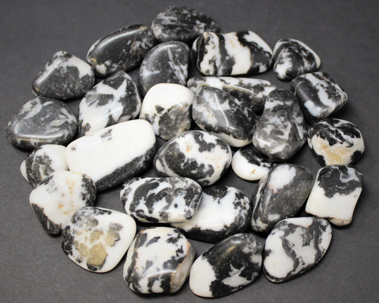 Zebra Marble Agate Tumbled Stones