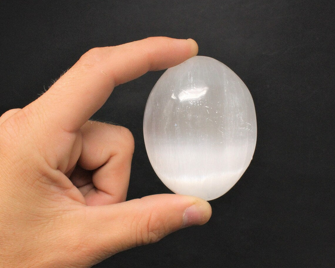 Selenite Stone With Carry Pouch