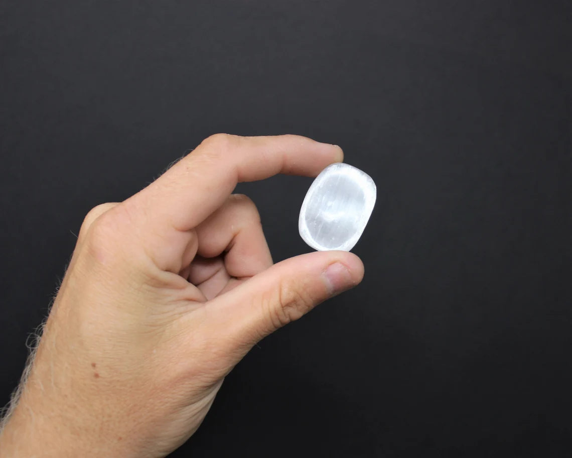 Selenite Worry Stone
