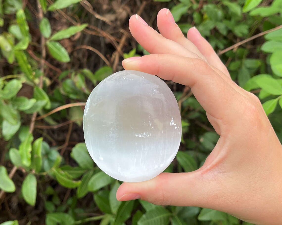 Selenite Stone With Carry Pouch