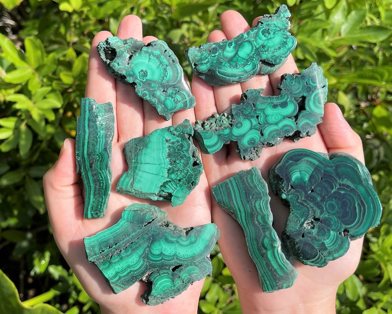 Stunning Natural Malachite Slices