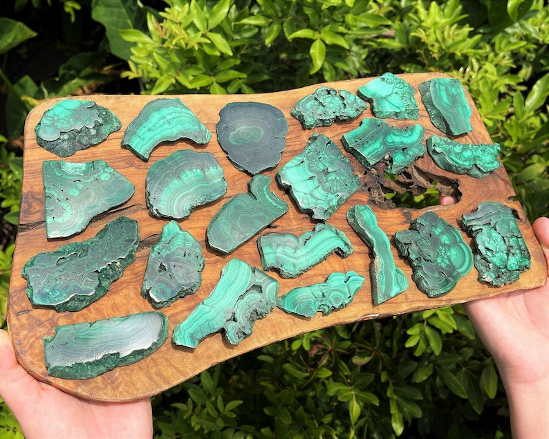 Stunning Natural Malachite Slices