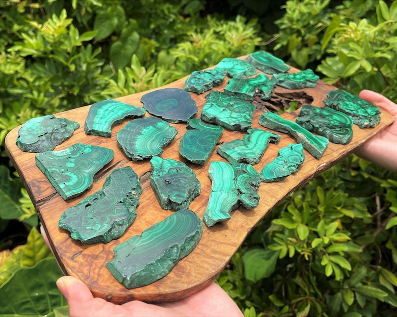 Stunning Natural Malachite Slices