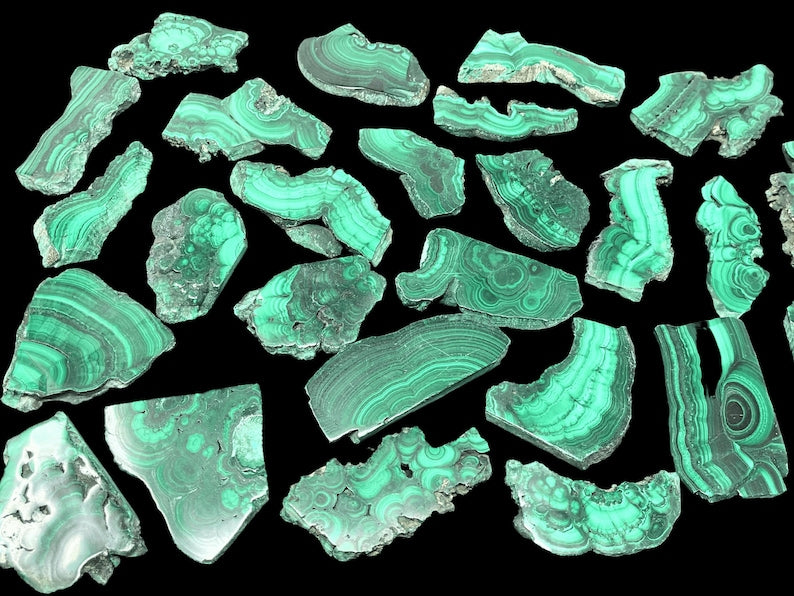 Stunning Natural Malachite Slices