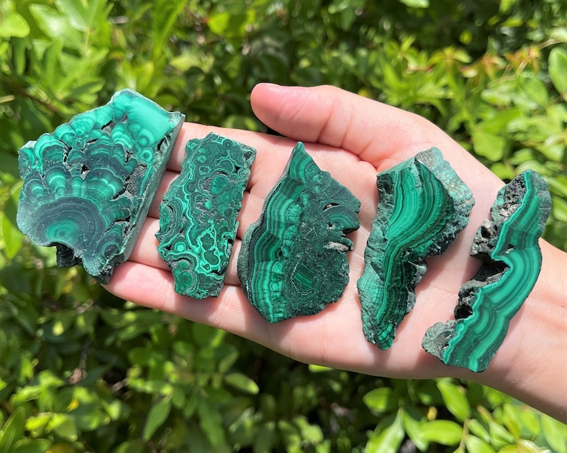Stunning Natural Malachite Slices