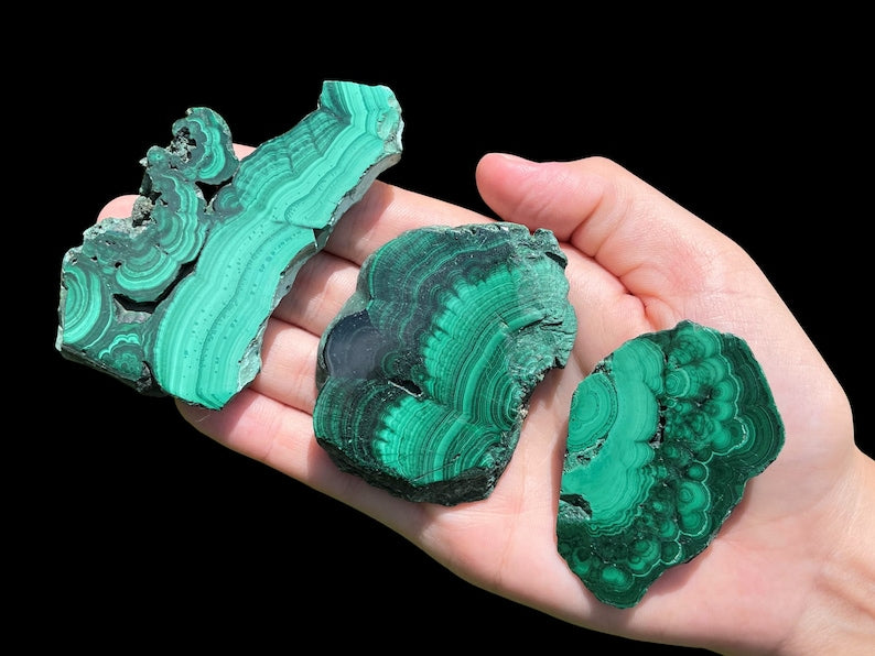 Stunning Natural Malachite Slices