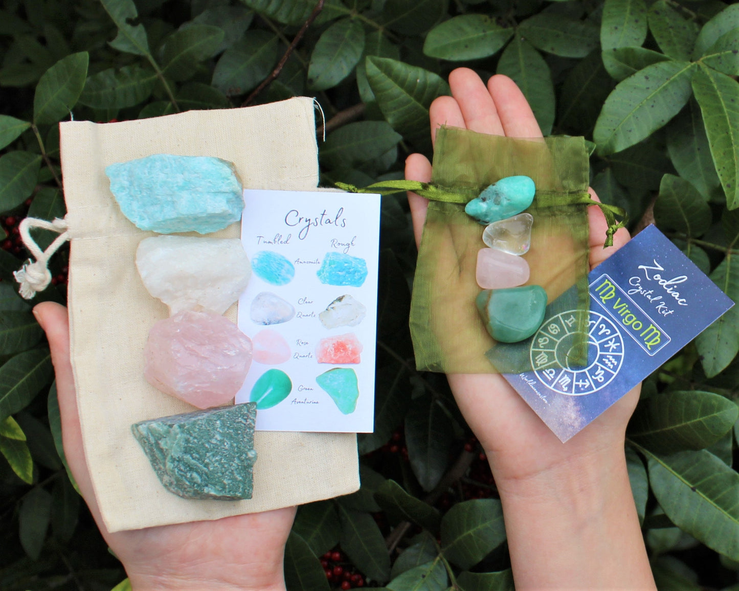 Virgo Zodiac Crystal Kit With 4 Birthstones And Pouch