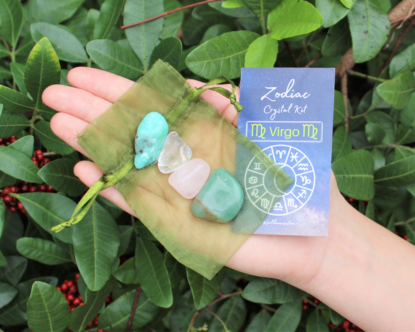 Virgo Zodiac Crystal Kit With 4 Birthstones And Pouch
