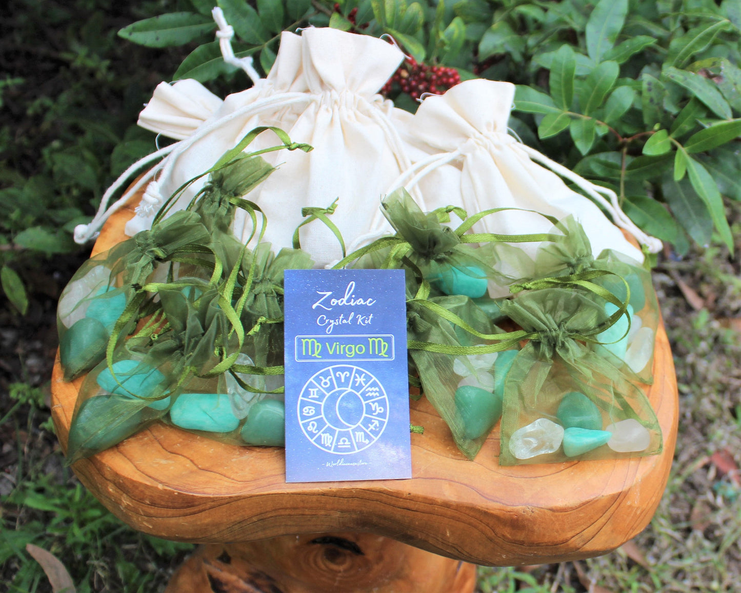 Virgo Zodiac Crystal Kit With 4 Birthstones And Pouch