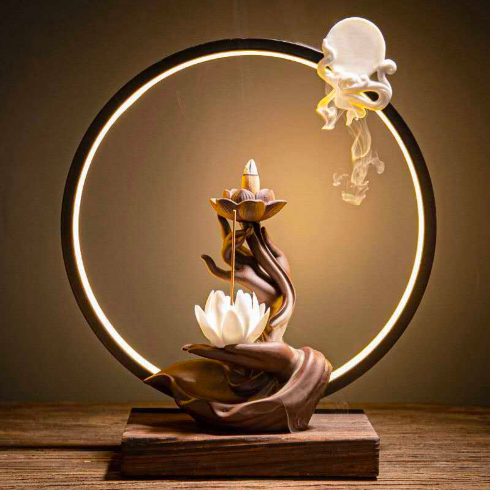 Buddha Hand Backflow Incense Burner For Gift, Home And Office