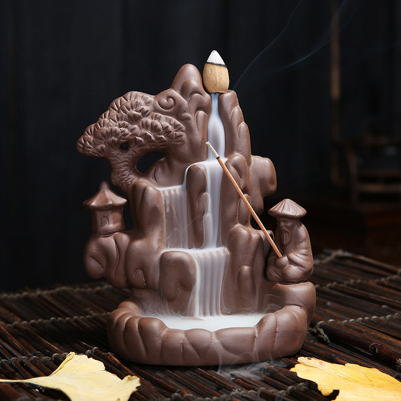 Fisherman Backflow Buddha Incense Burner Waterfall