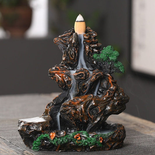 Bonsai Tree Mountain Aromatherapy Waterfall Incense Burner