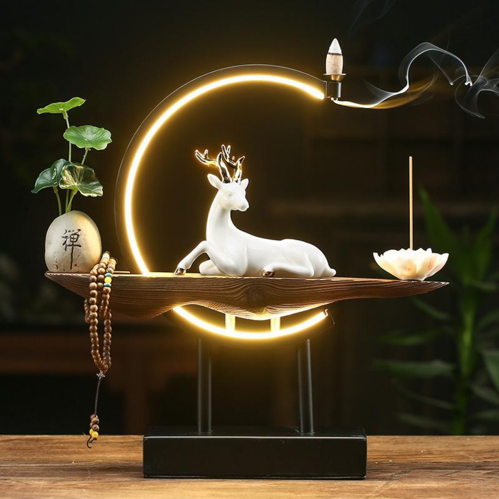 White Deer Backflow Incense Burner
