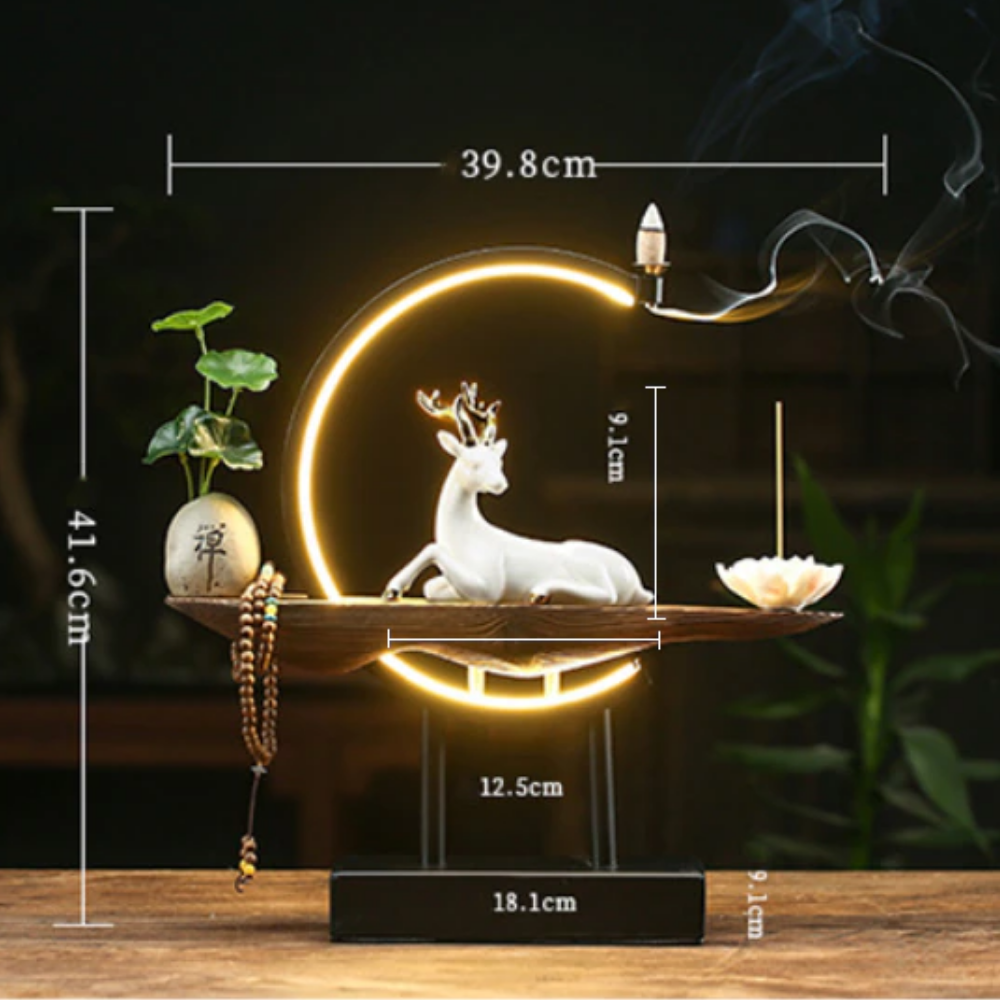 White Deer Backflow Incense Burner