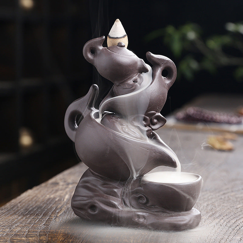 Ceramic Kettle Home Decor Incense Burner