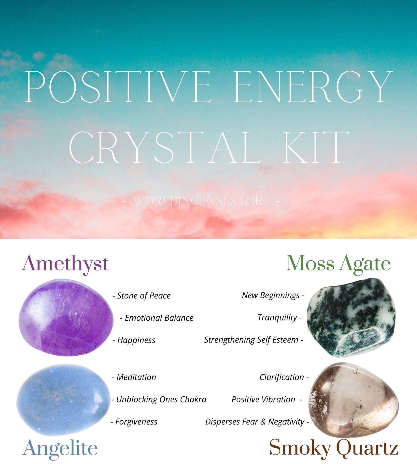 4 Piece Positive Energy Crystal Kit