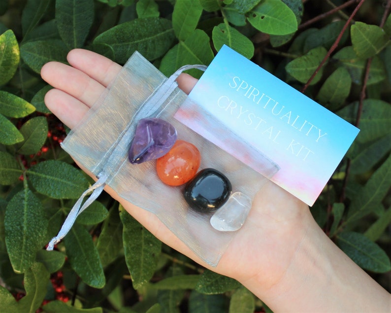 4 Pieces In Organza Pouch Spirituality Crystal Kit