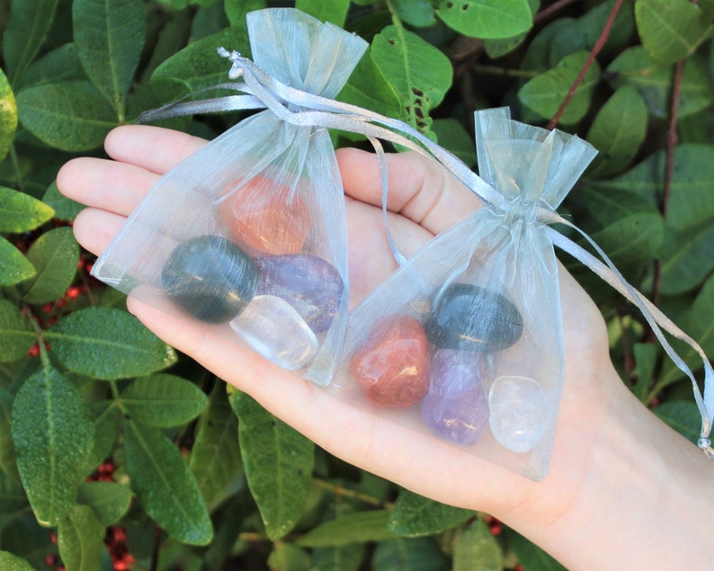 4 Pieces In Organza Pouch Spirituality Crystal Kit