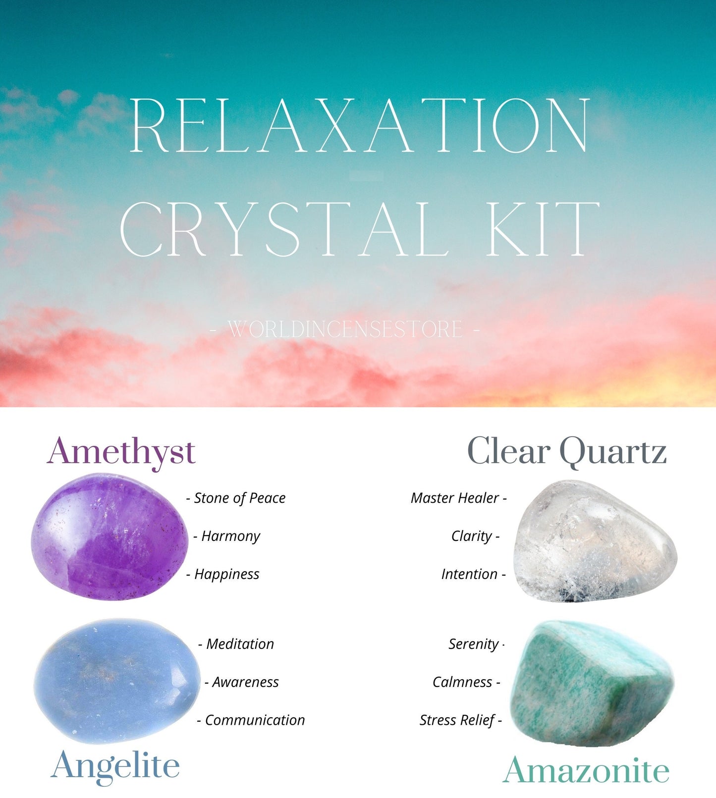 4 Pieces Relaxation Crystal Kit