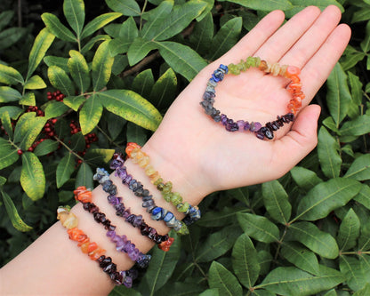 7 Chakra Chip Gemstone Bracelet