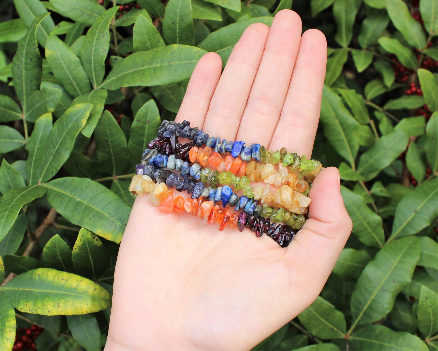 7 Chakra Chip Gemstone Bracelet