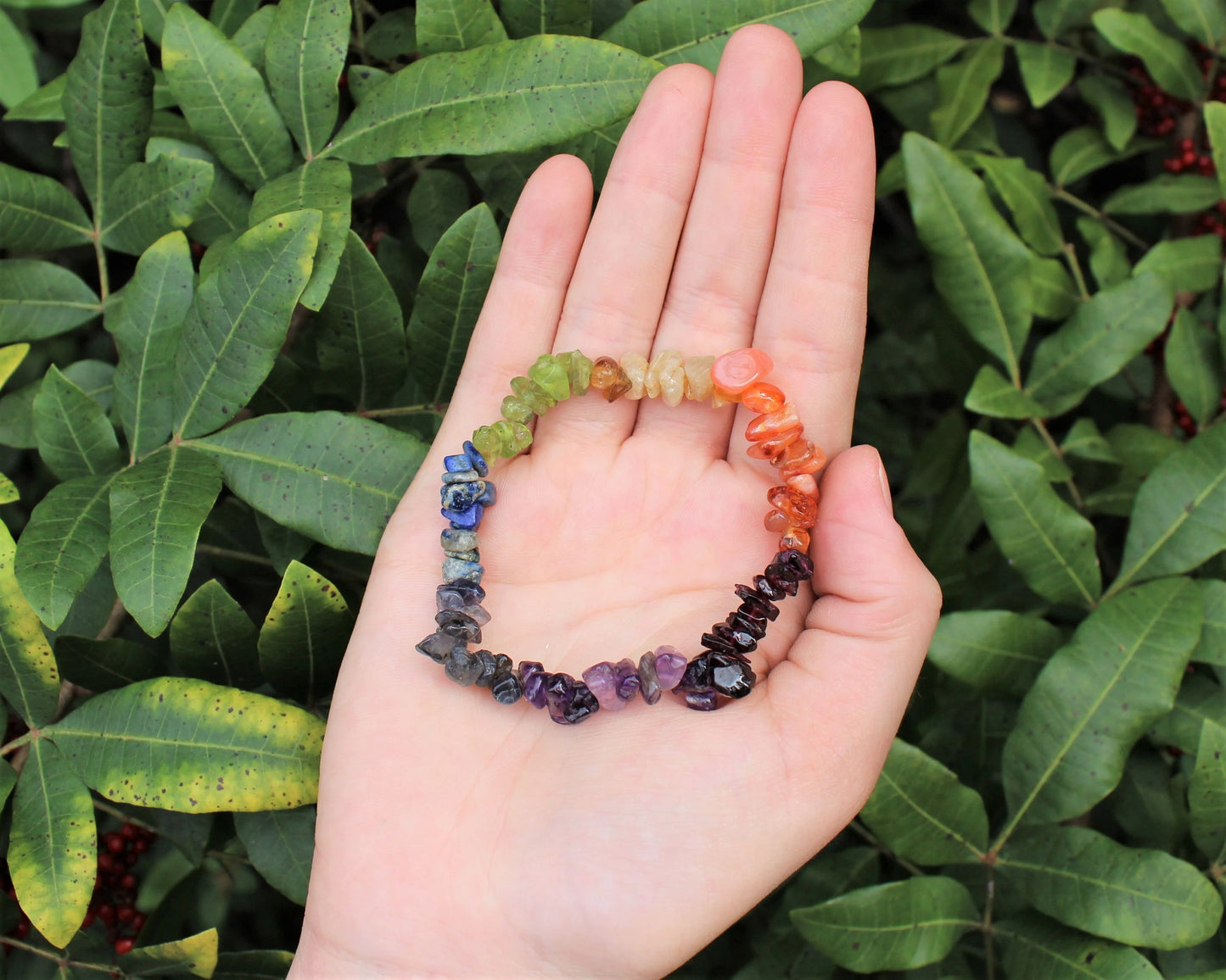 7 Chakra Chip Gemstone Bracelet