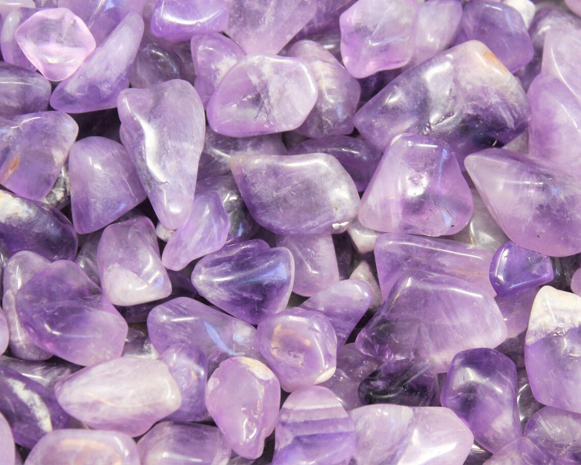 Amethyst Rough Natural And Tumbled Stones Set