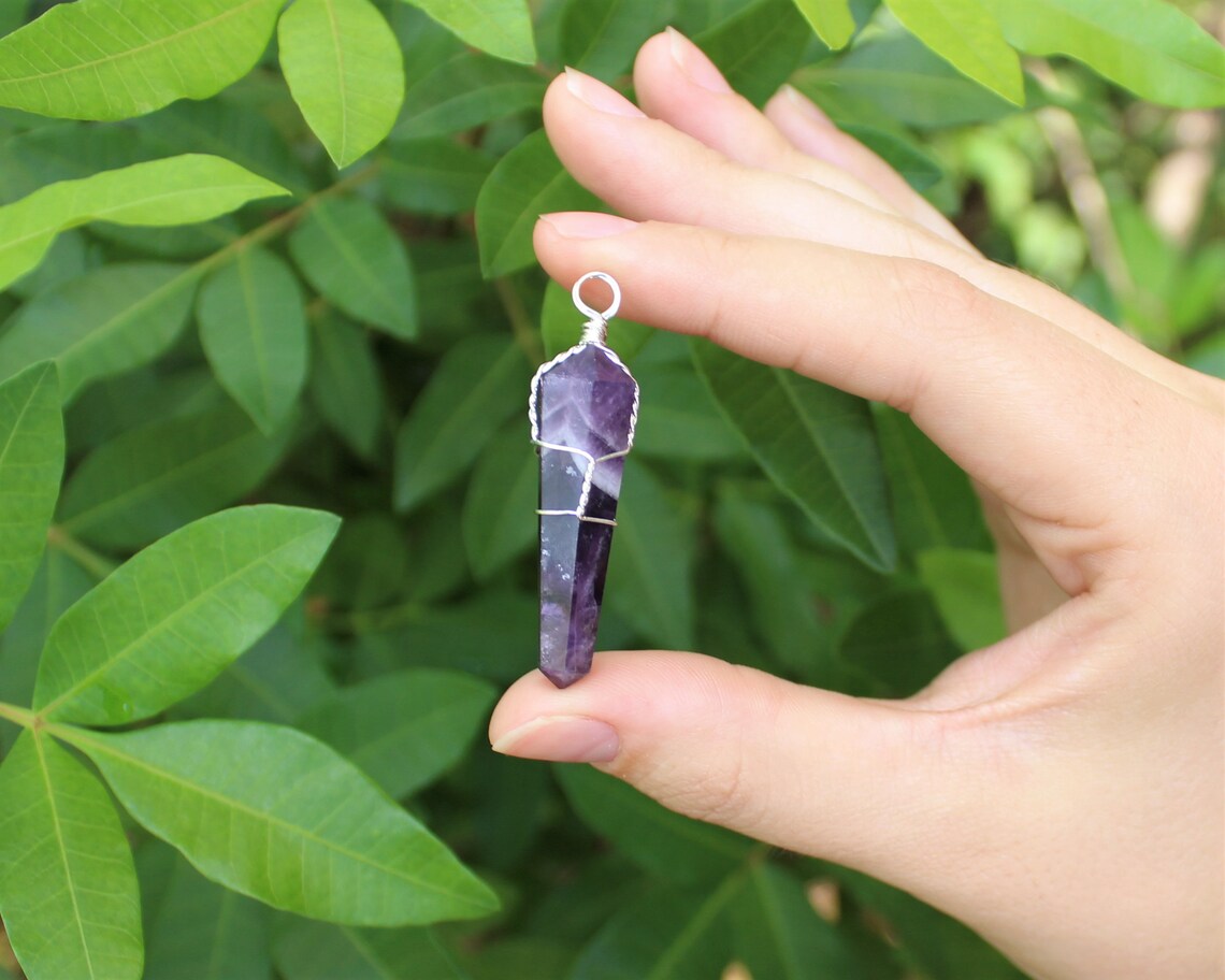 Amethyst Wire Wrapped Point Pendant