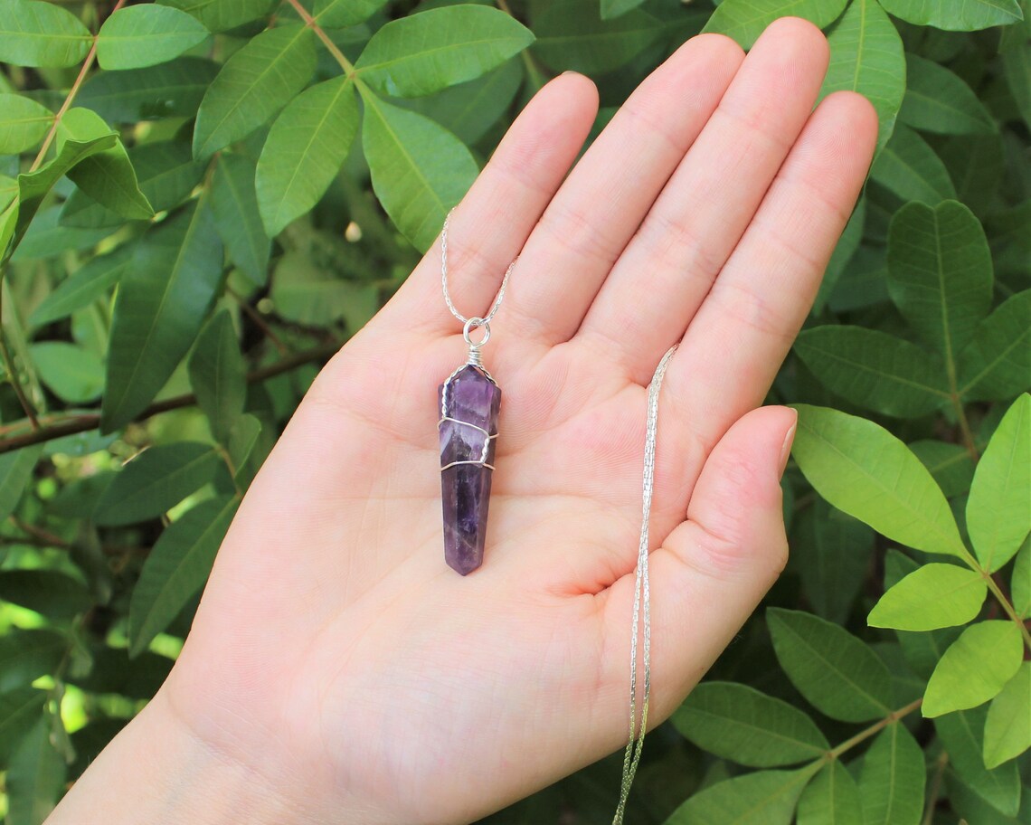 Amethyst Wire Wrapped Point Pendant