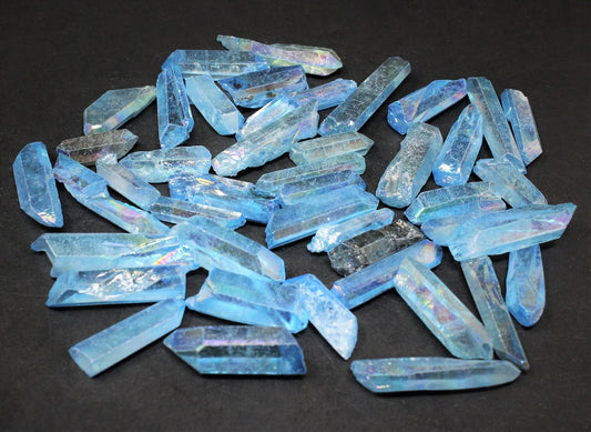 Aqua Aura Quartz Crystal Points