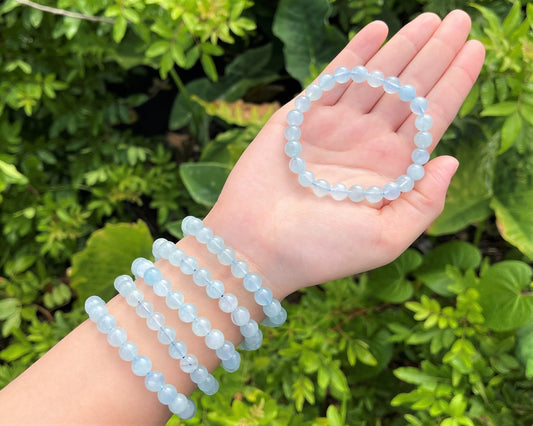 Aquamarine Bead Bracelet