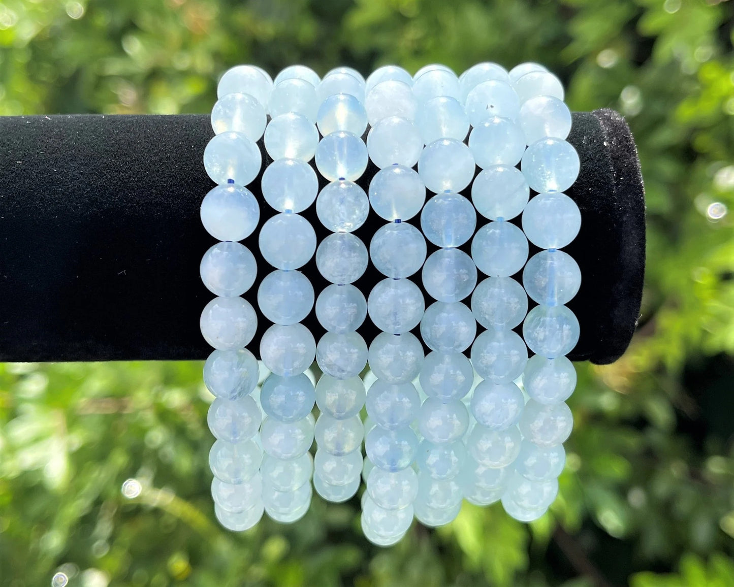 Aquamarine Bead Bracelet