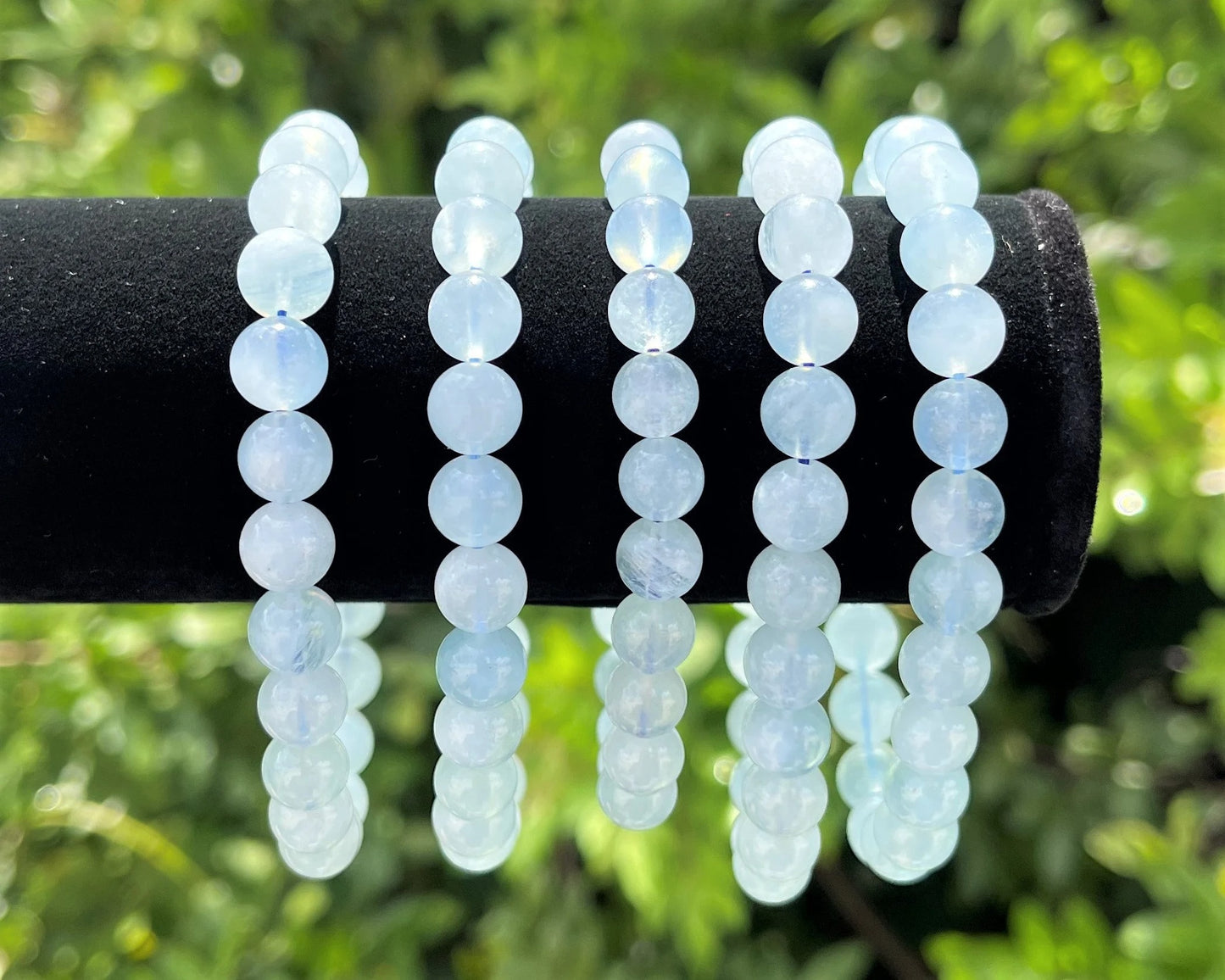 Aquamarine Bead Bracelet