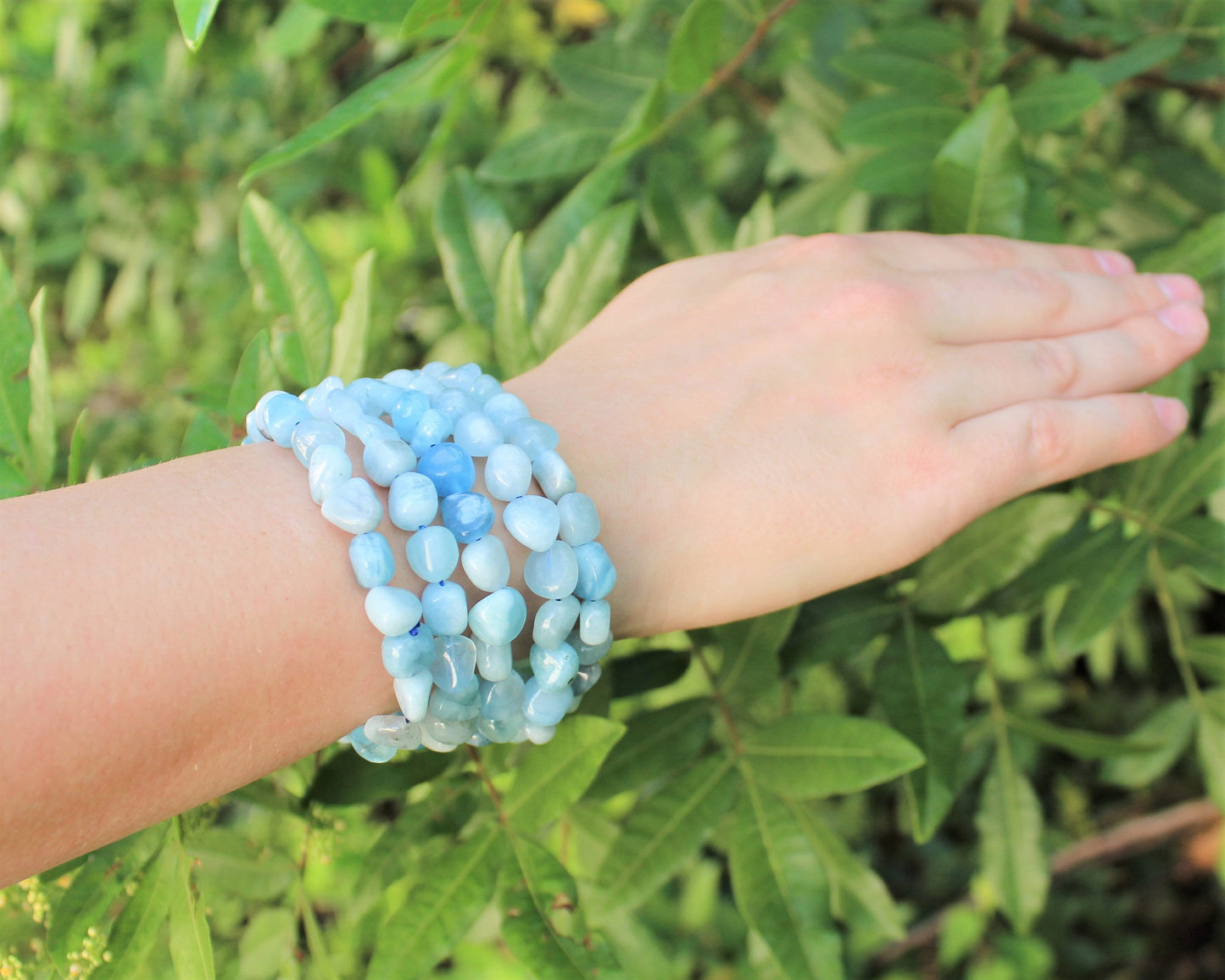 Aquamarine Tumbled Gemstone Bracelet