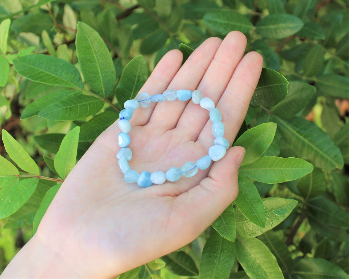 Aquamarine Tumbled Gemstone Bracelet